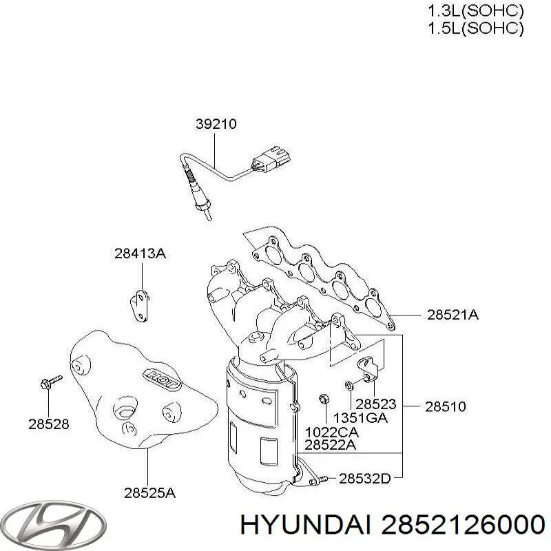 Прокладка випускного колектора 2852126000 Hyundai/Kia