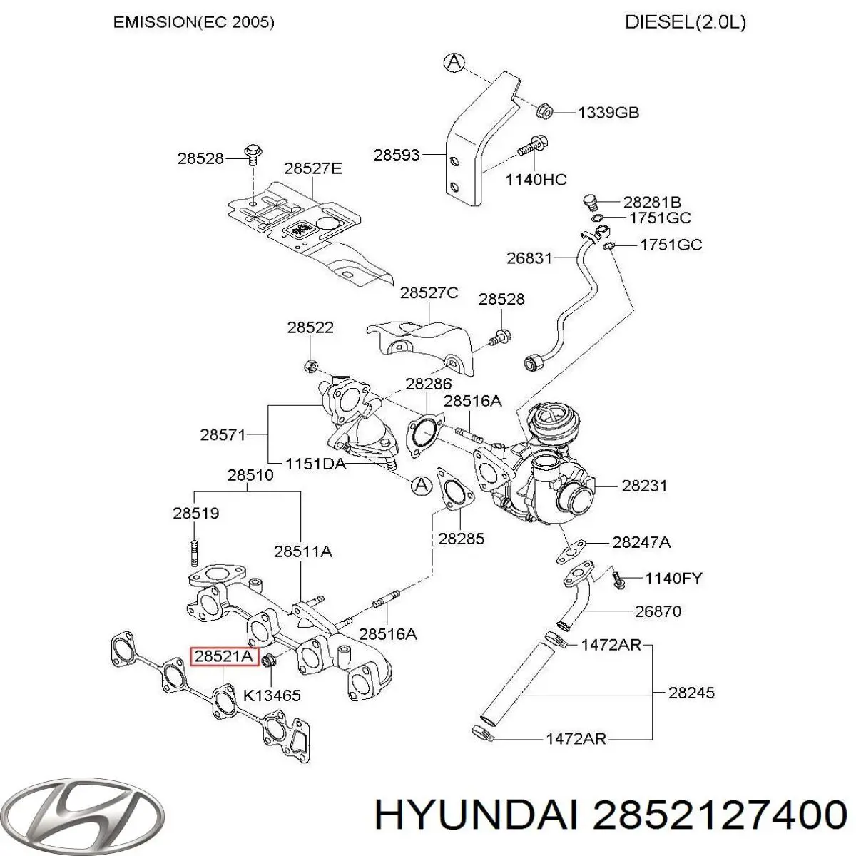 Купити P1MA041 Parts-Mall Прокладка колектора