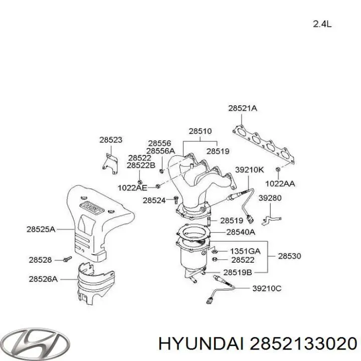 2852133020 Hyundai/Kia прокладка випускного колектора