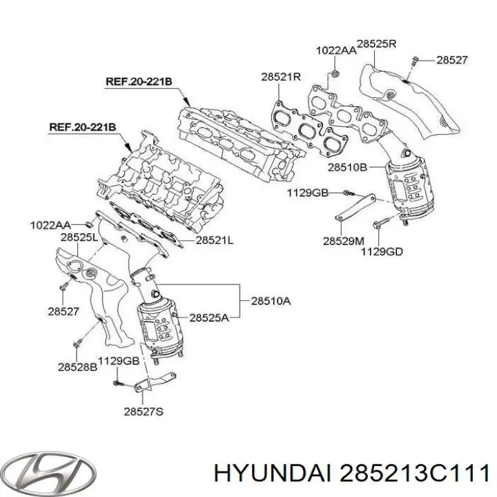 Купити 285213C111 Hyundai/Kia Прокладка випускного колектора, ліва