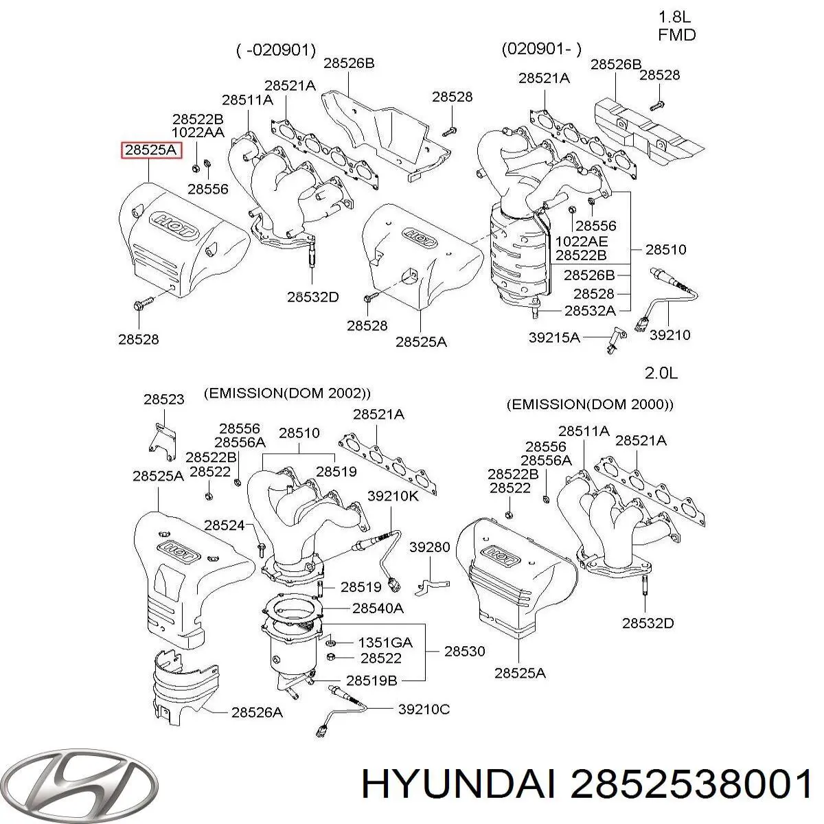 Hyundai/Kia 2852538001 ціна, від 32.51 USD