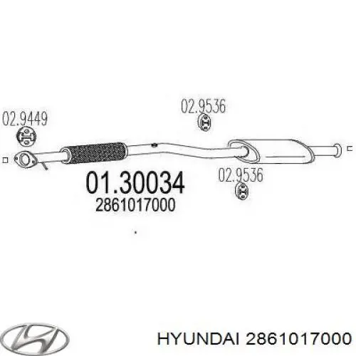 Глушник, передня частина на Hyundai Matrix (FC)