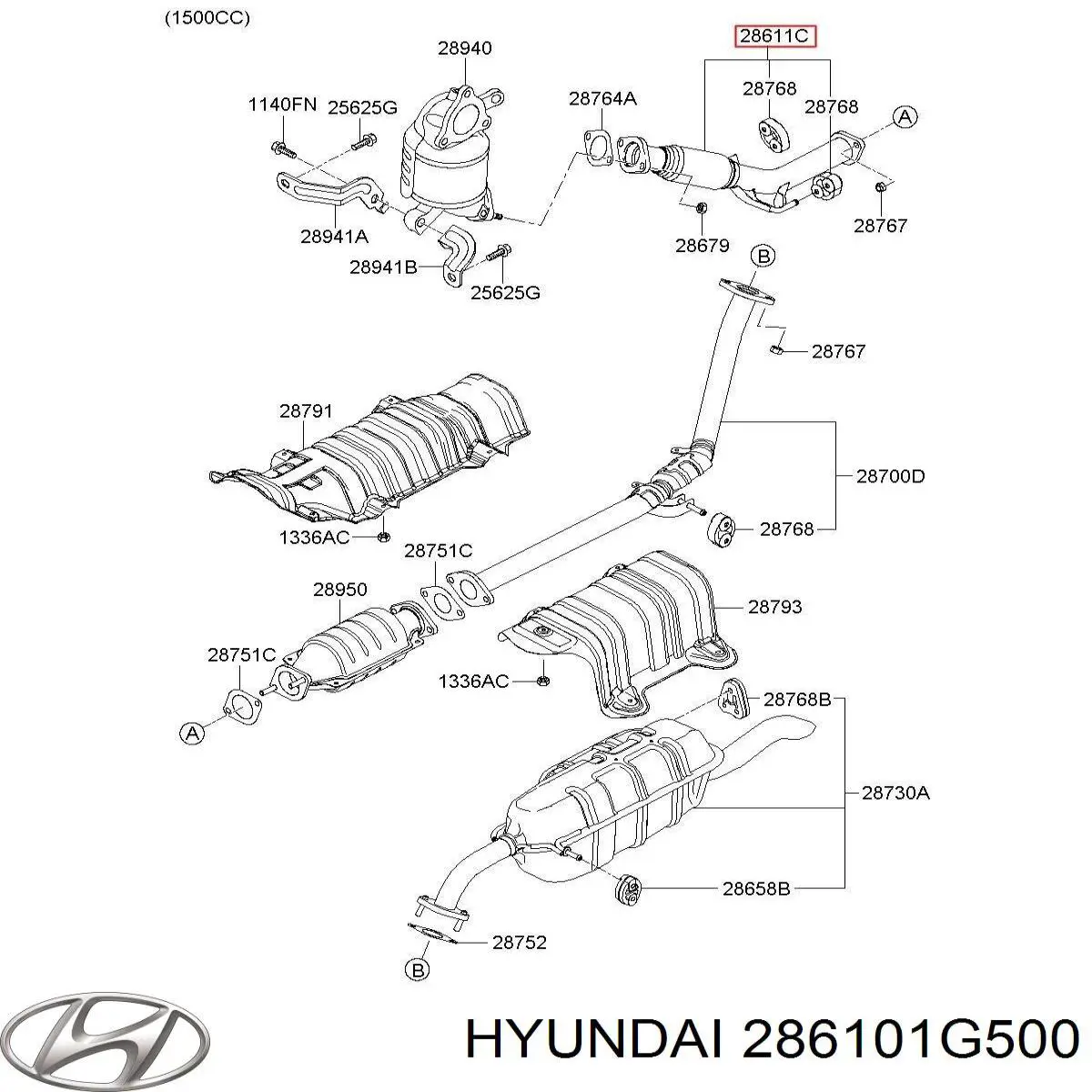 286101G500 Hyundai/Kia Глушник передній