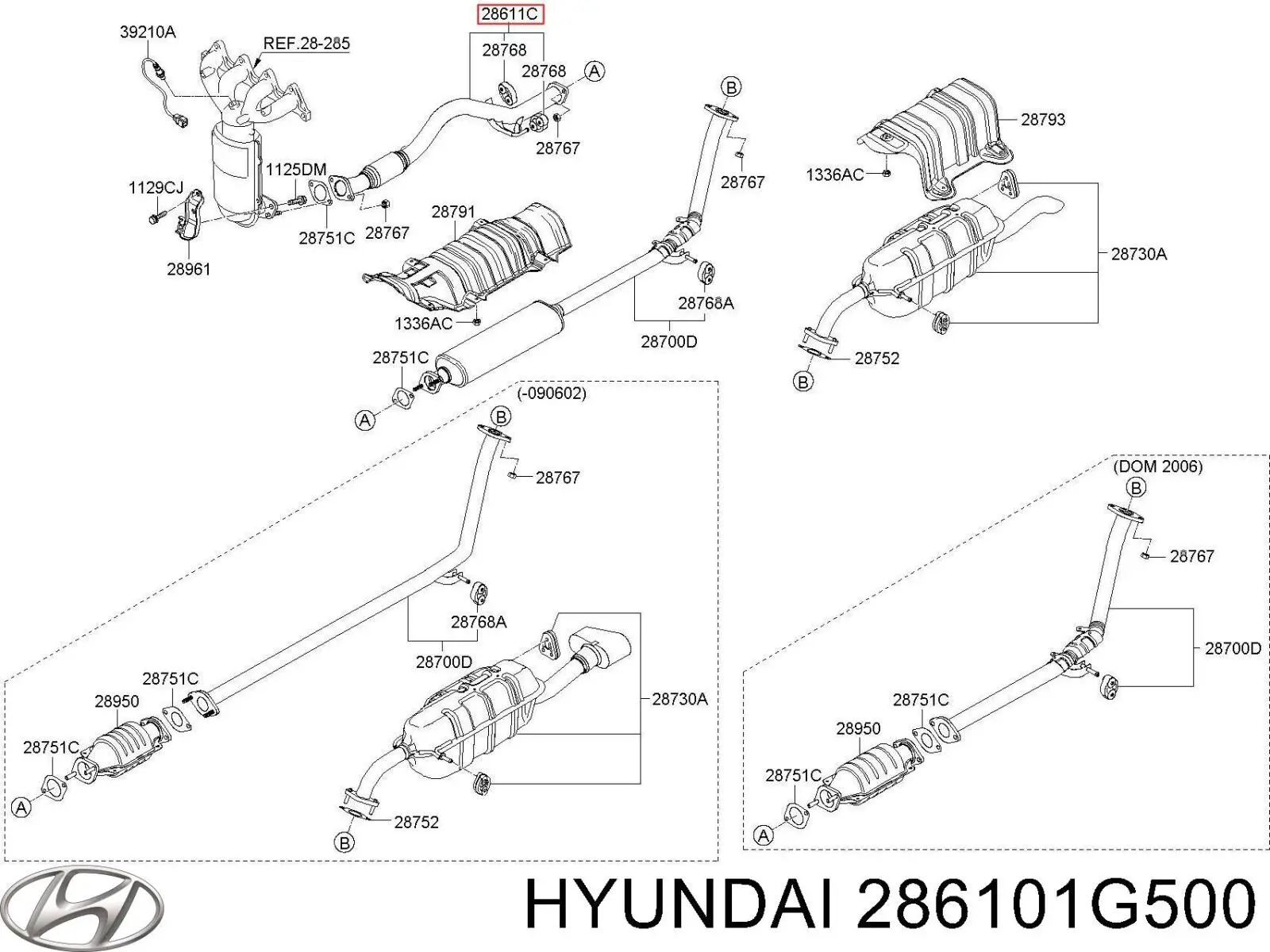 Купити 286101G500 Hyundai/Kia Глушник, передня частина