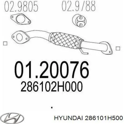 Купити 286101H500 Hyundai/Kia Глушник, передня частина