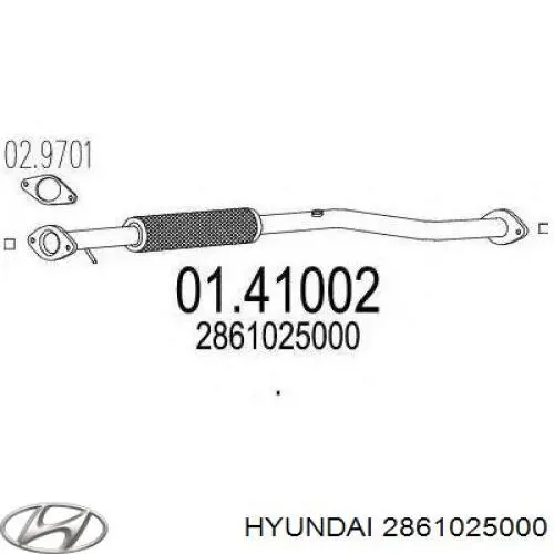 2861025000 Hyundai/Kia Штани глушника передні
