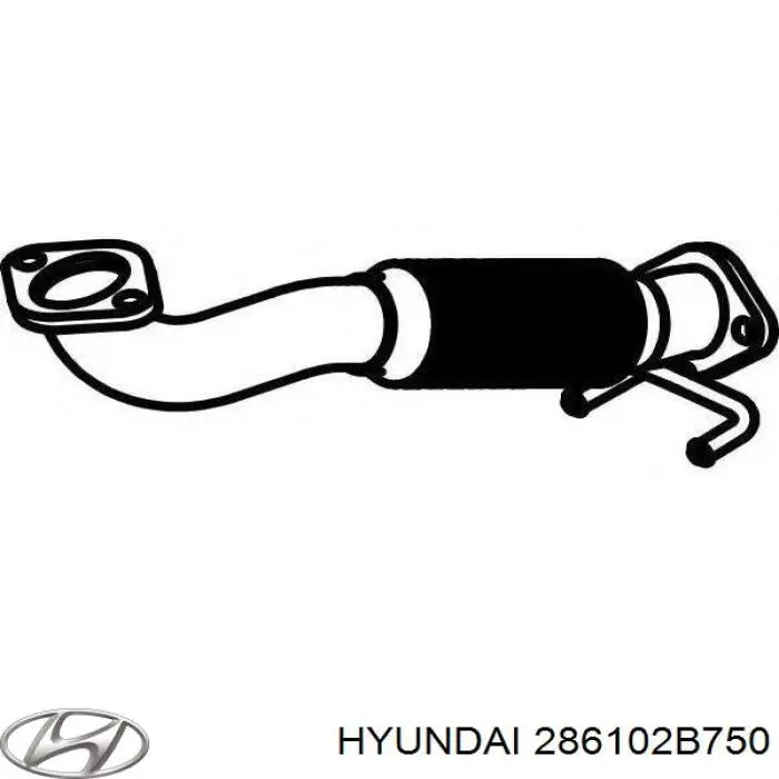 Труба приймальна (штани) глушника, передня на Hyundai Santa Fe (CM)