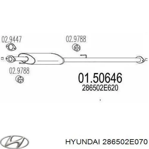 Глушник, передня частина Hyundai/Kia 286502E070 ціна, від 42.26 USD
