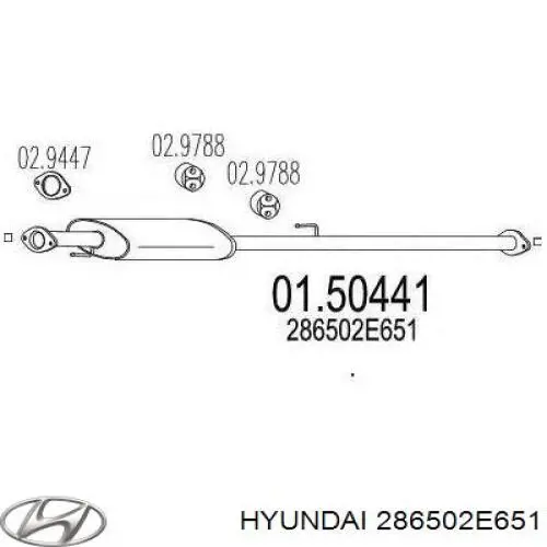 286502E651 Hyundai/Kia Середній глушник