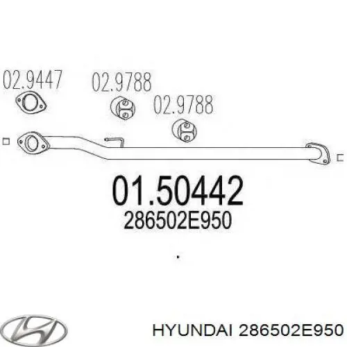 286502E950 Hyundai/Kia Середній глушник