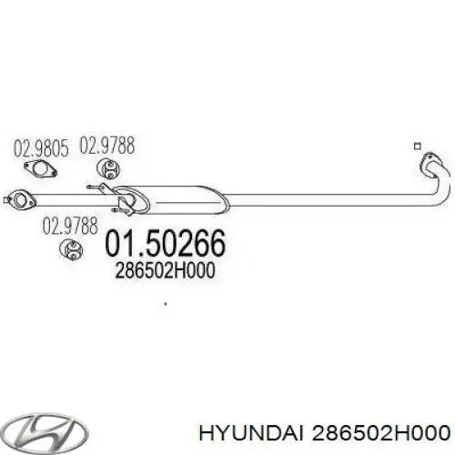 Глушник, центральна частина Hyundai Elantra (HD) (Хендай Елантра)