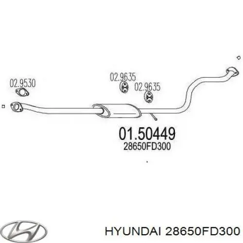 Глушник Hyundai/Kia 28650FD300 ціна, від 39.95 USD