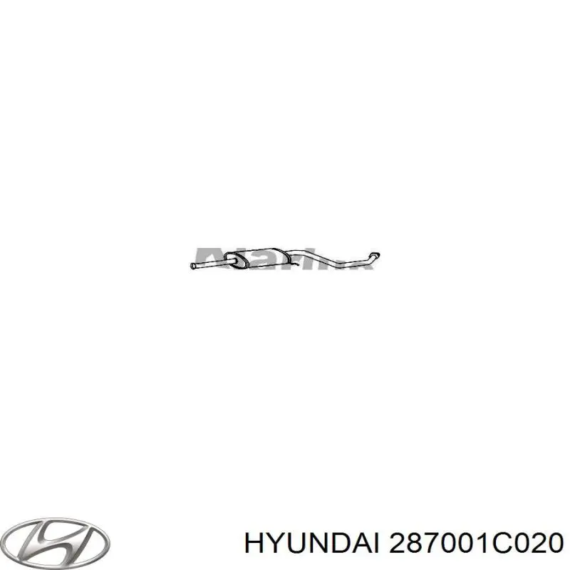 287001C020 Hyundai/Kia глушник, центральна частина