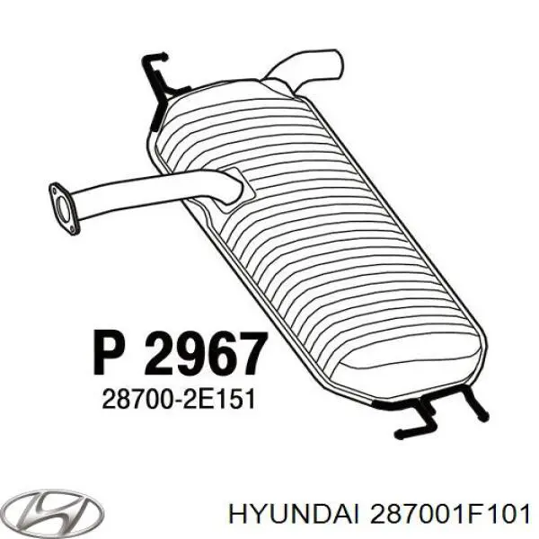 287001F100 Hyundai/Kia глушник, задня частина