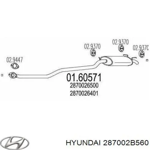 Купити 287002B560 Hyundai/Kia Вихлоп