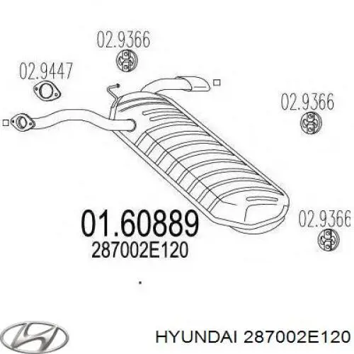 Купити 287002E120 Hyundai/Kia Вихлоп
