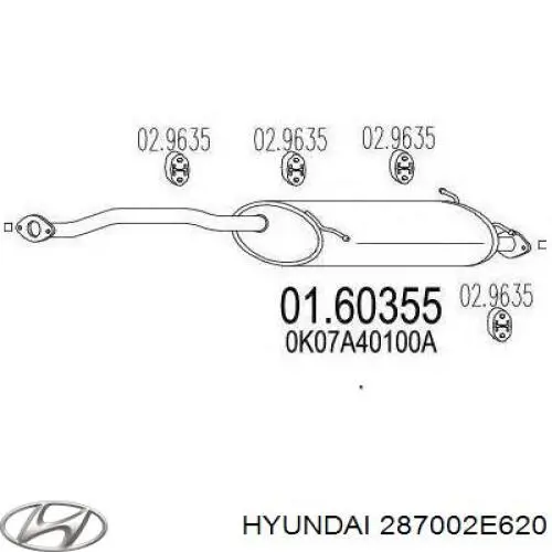 287002E620 Hyundai/Kia глушник, задня частина
