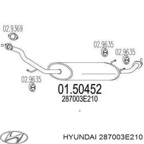 287003E210 Hyundai/Kia Середній глушник