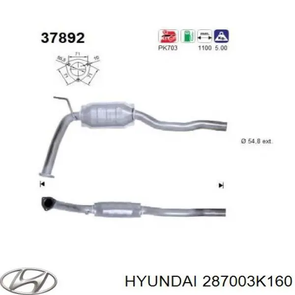 287003K160 Hyundai/Kia глушник, задня частина