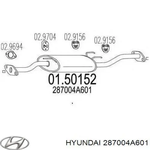 Глушник Hyundai/Kia 287004A601 ціна, від 77.89 USD