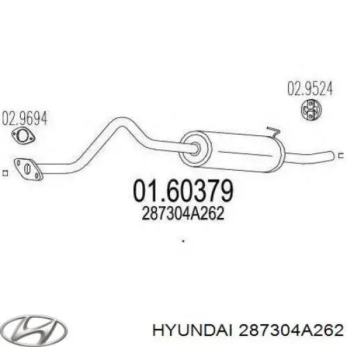 Купити 287304A262 Hyundai/Kia Вихлоп