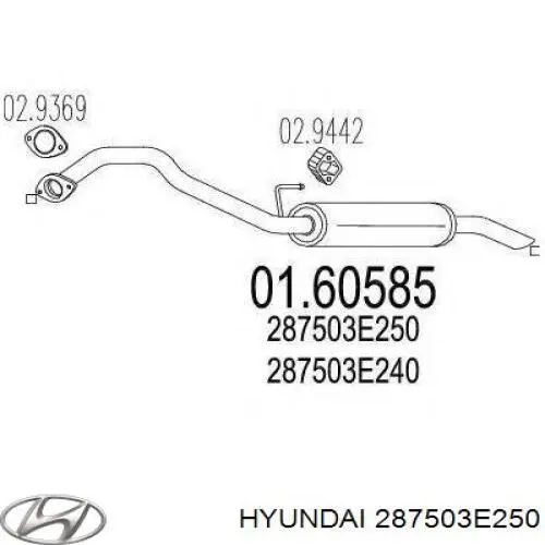 Глушник, задня частина 287503E250 Hyundai/Kia