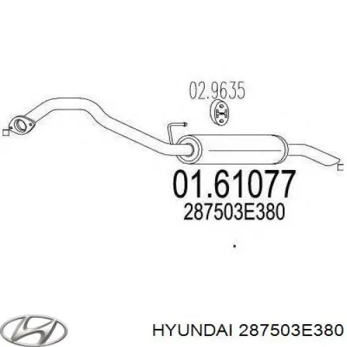 Купити 287503E380 Hyundai/Kia Вихлоп