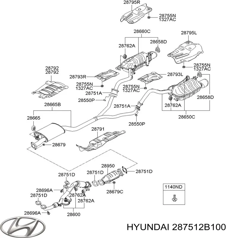 Прокладка прийомної труби глушника Hyundai/Kia 287512B100 ціна, від 2.79 USD