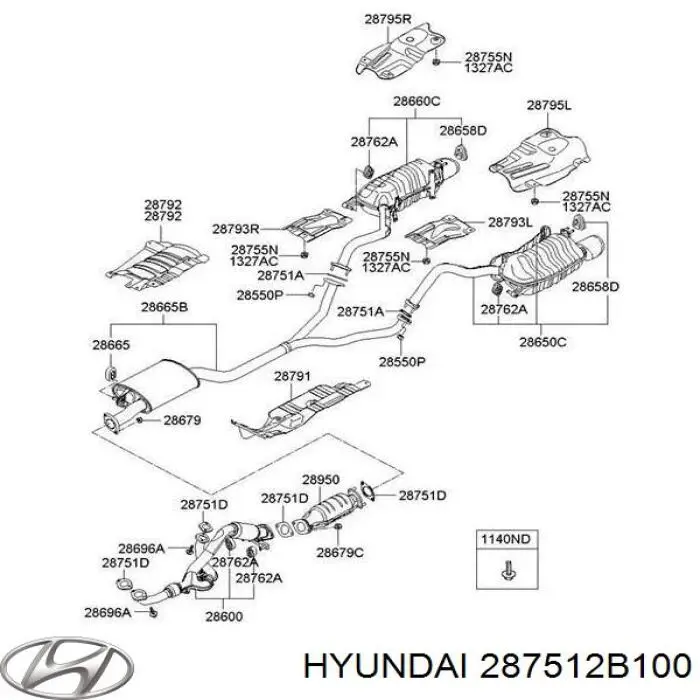 Прокладка глушника 287512B100 Hyundai/Kia