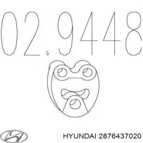 2876437020 Hyundai/Kia прокладка прийомної труби глушника