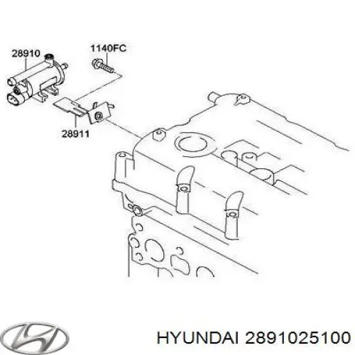 Клапан продувки каталізатора 2891025100 Hyundai/Kia