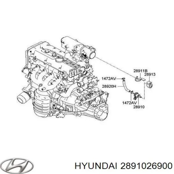 Купити 2891026900 Hyundai/Kia Клапан продувки каталізатора