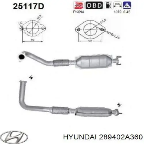 Конвертор-каталізатор (каталітичний нейтралізатор) KIA Cerato I седан (LD) (2004 - 2008) ціна, від  