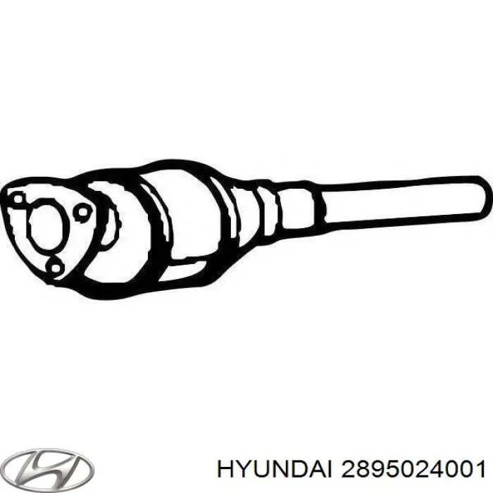 Каталітичний нейтралізатор відпрацьованих газів на Hyundai Pony  