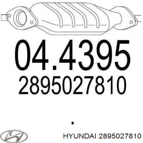 Конвертор-каталізатор (каталітичний нейтралізатор) Hyundai/Kia 2895027810 ціна, від 203.95 USD