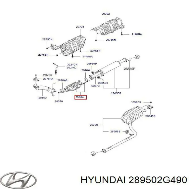 Конвертор-каталізатор (каталітичний нейтралізатор) 289502G490 Hyundai/Kia