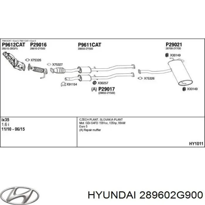 Купити 289602G900 Hyundai/Kia Перетворювач відпрацьованих газів
