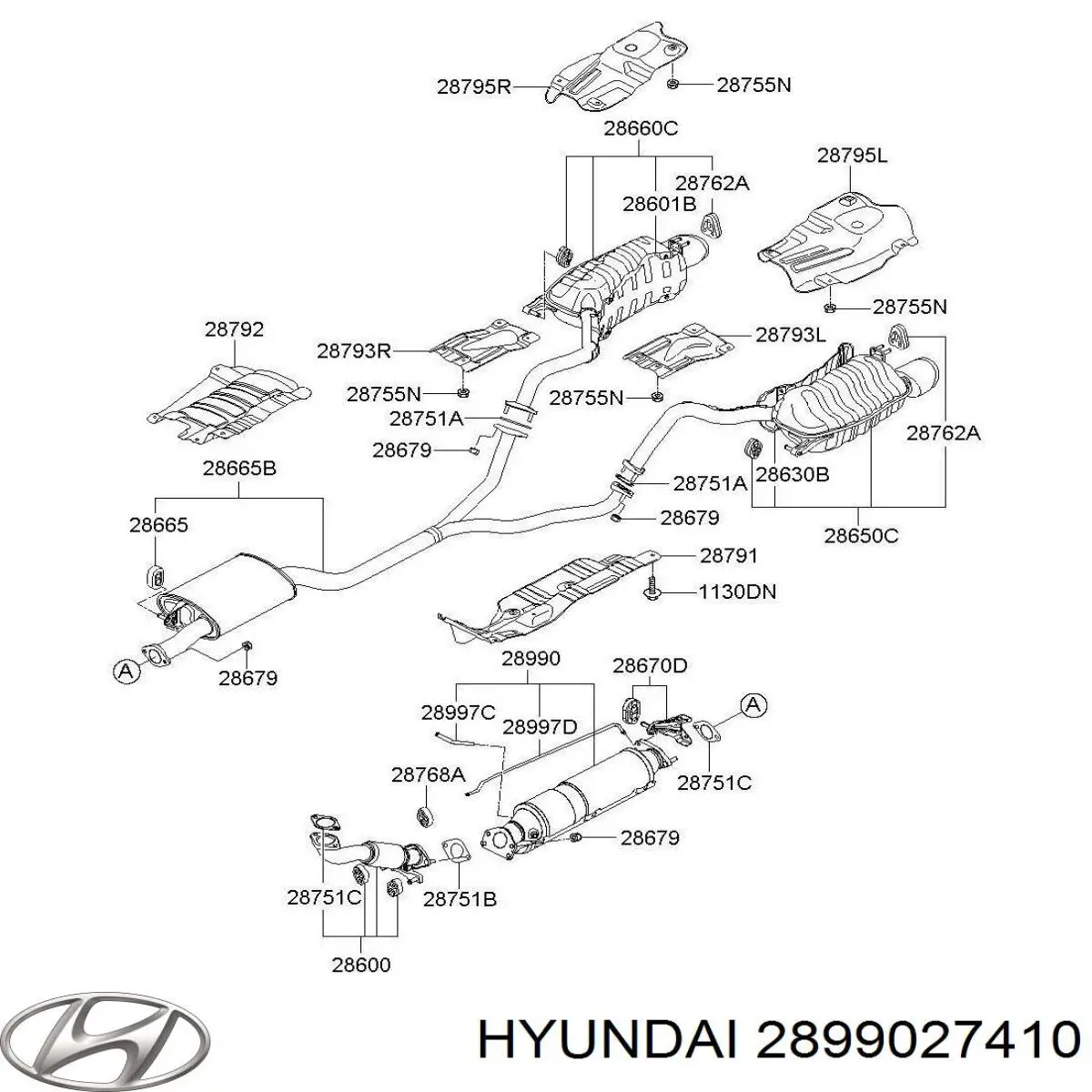 Конвертор-каталізатор (каталітичний нейтралізатор) Hyundai/Kia 2899027410 ціна, від 190.04 USD