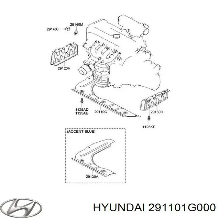 Купити 291101G000 Hyundai/Kia Захист двигуна передній