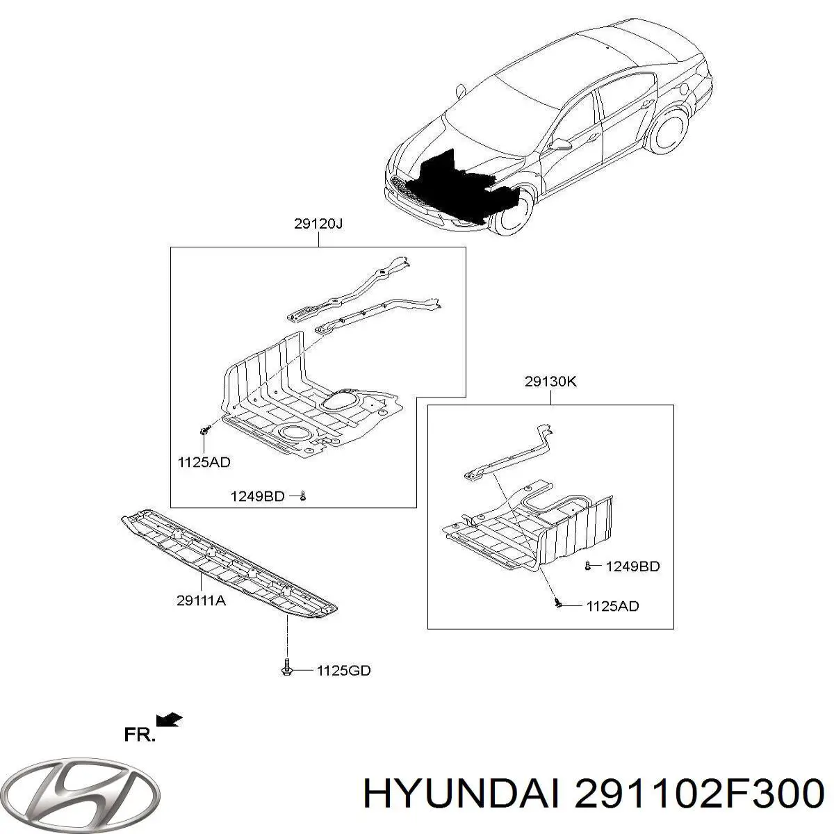 291102F310 Hyundai/Kia Захист піддона двигуна