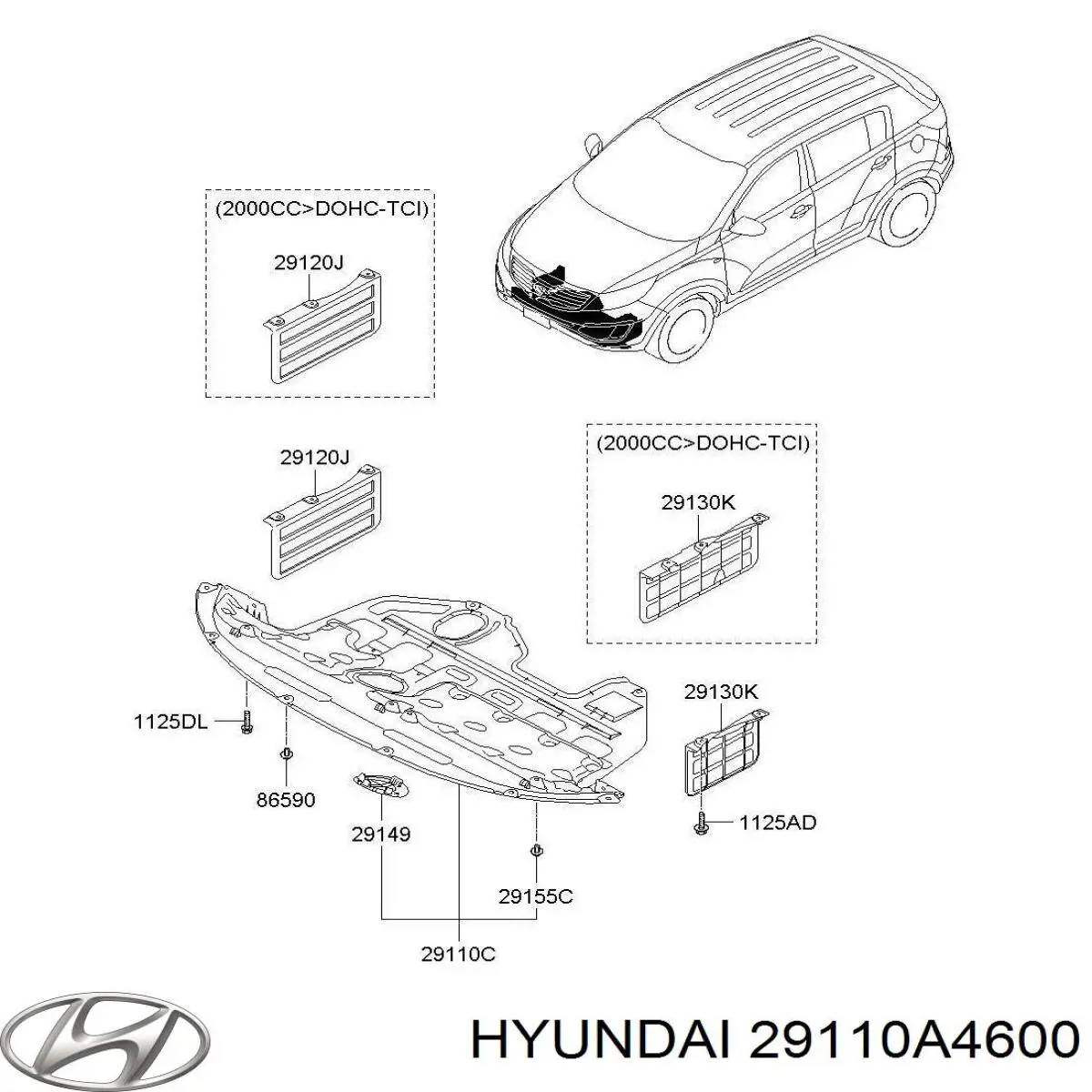 Купити 29110A4600 Hyundai/Kia Захист піддона картера двигуна