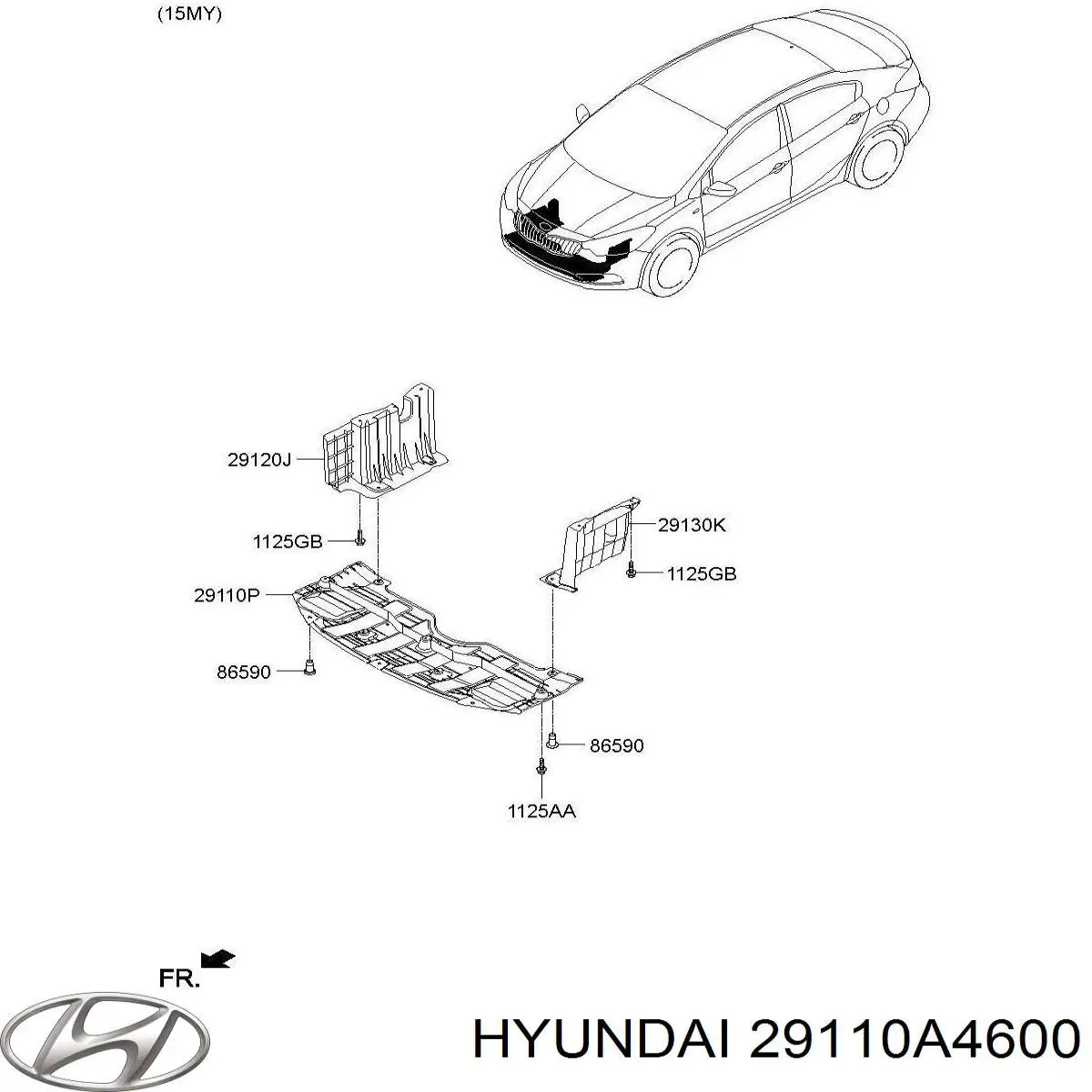 29110A4600 Hyundai/Kia Захист піддона двигуна