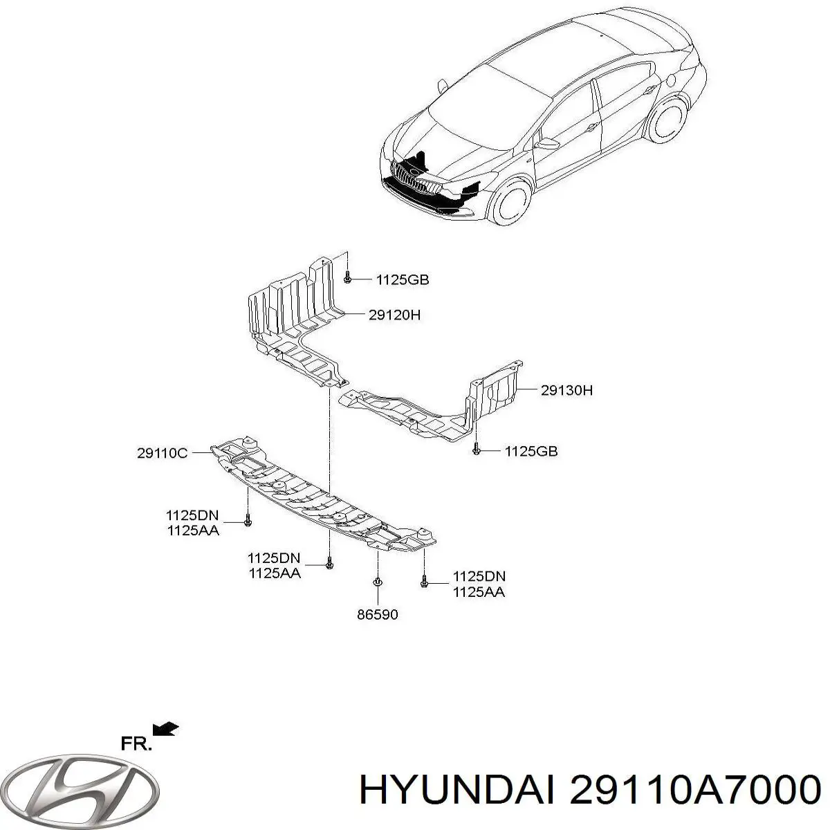 29110A7000 Hyundai/Kia Захист двигуна передній