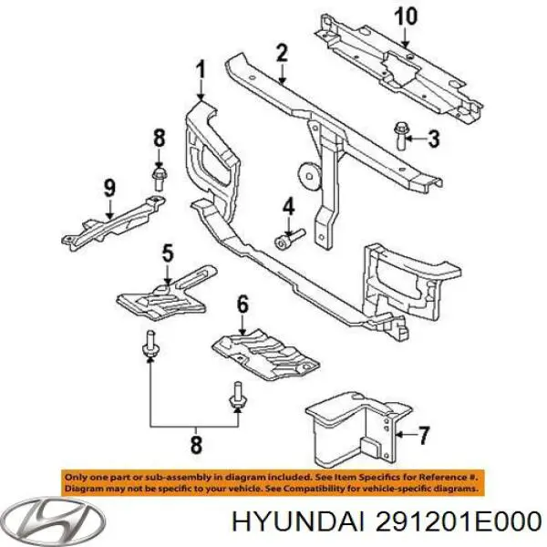 Купити 291201E000 Hyundai/Kia Захист двигуна, правий