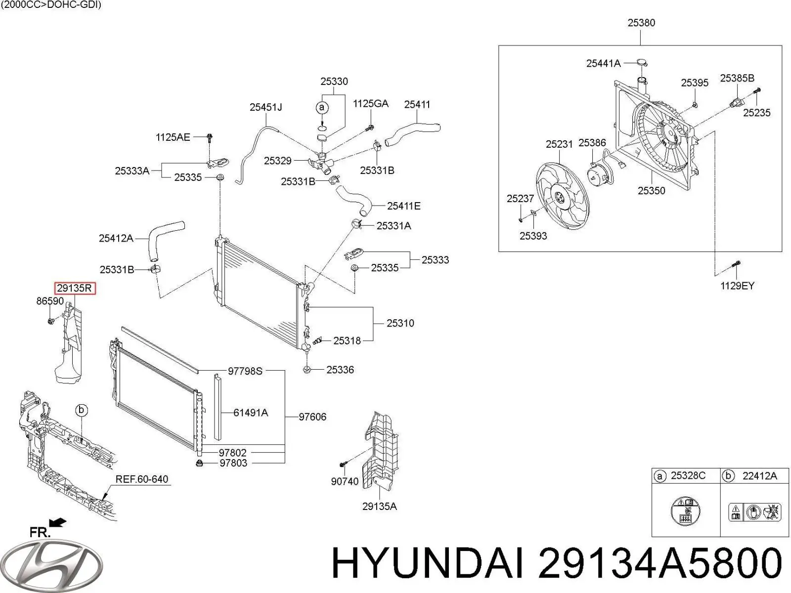 29134A5800 Hyundai/Kia Повітропровід (дефлектор) радіатора, правий