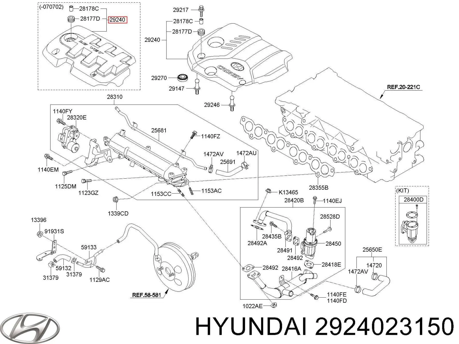 Кришка двигуна декоративна Hyundai/Kia 2924023150 ціна, від 8.90 USD