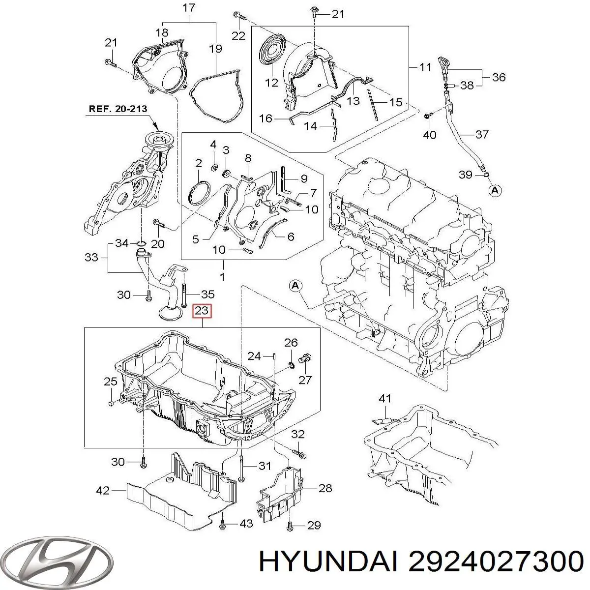 2924027300 Hyundai/Kia Екран двигуна