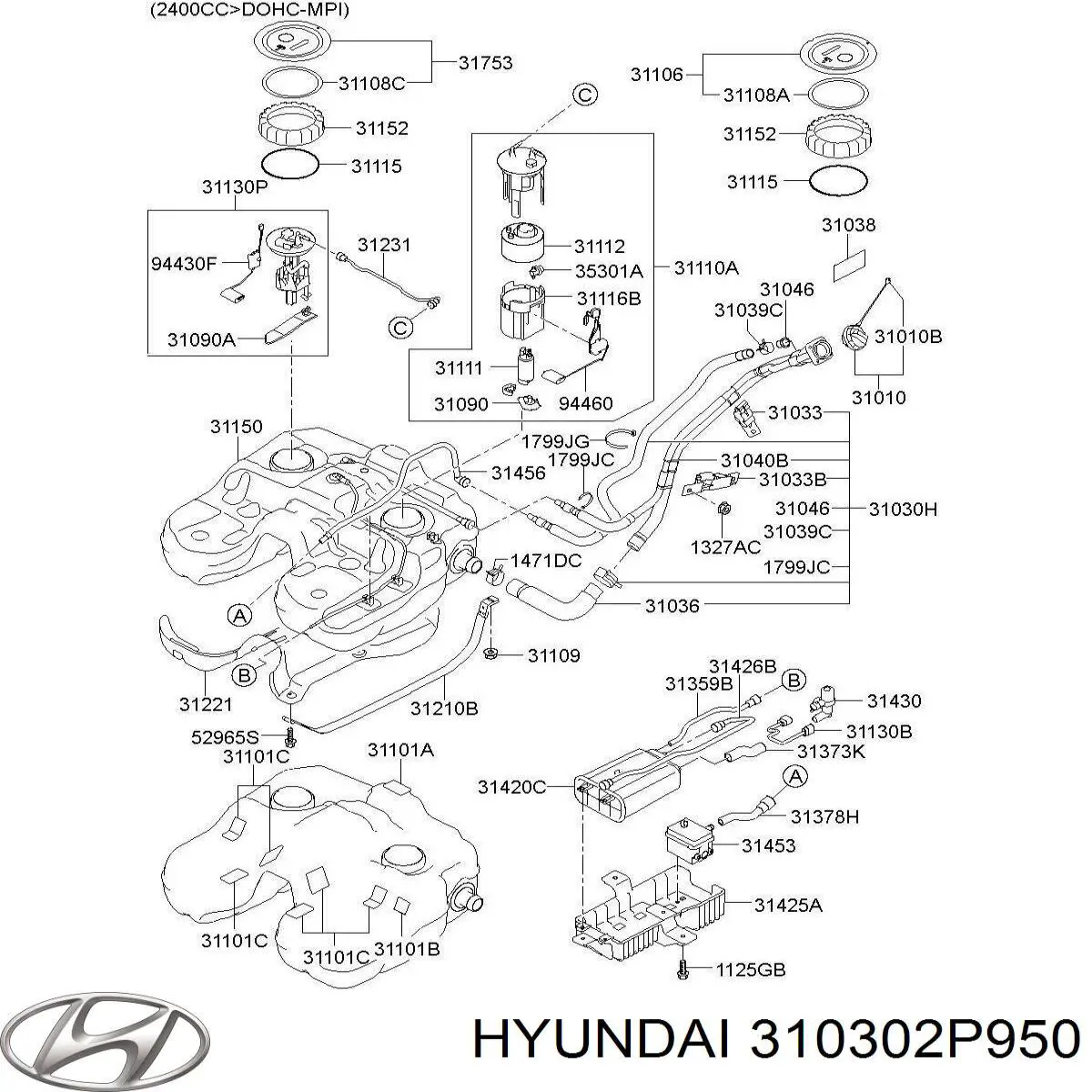  Hyundai/Kia 310302P950 ціна, від 31.82 USD