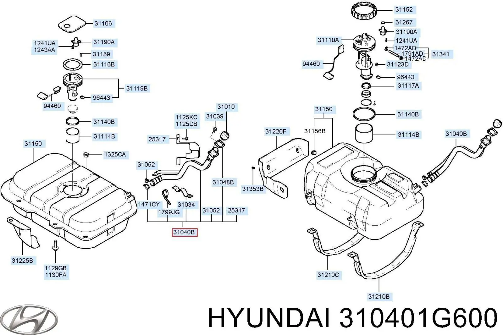 310401G600 Hyundai/Kia Шланг заливної горловини, паливного бака