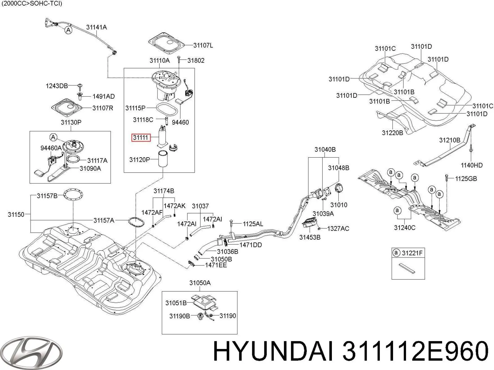 Купити 311112E960 Hyundai/Kia Насос паливний електричний